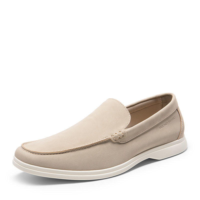 GREY Men's Smart Casual Slip-On Loafers-BRUNO MARC