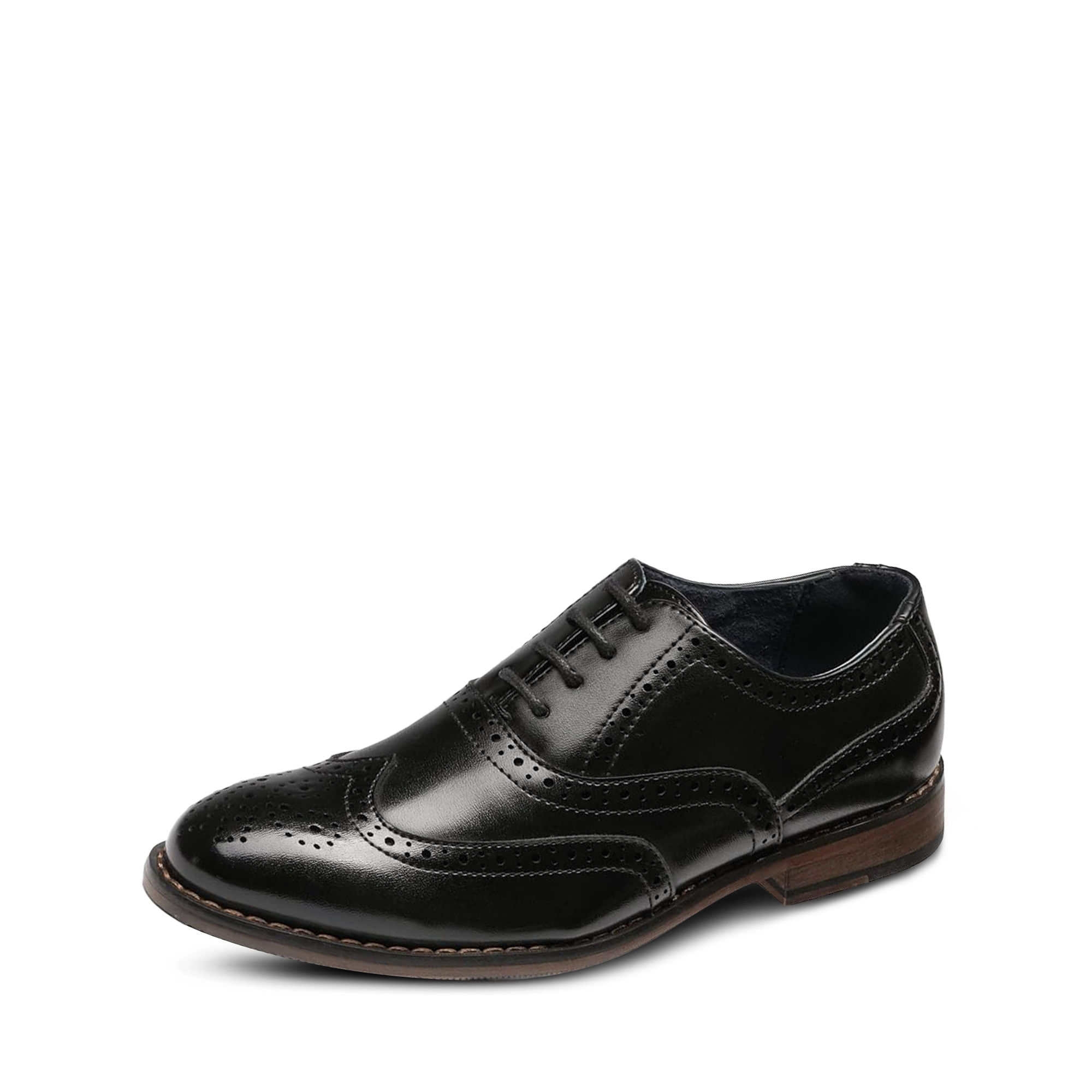 Bachrach Banderas Leather Outer & Lining Dress Oxford Handmade Shoes Sz 9.5 Trench Oxford - Black Chromexcel, Dainite Sole - Made in USA  main image 3