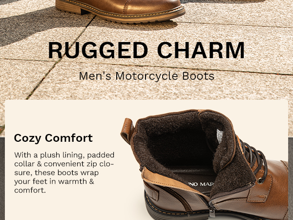 Men's Motorcycle Oxford Dress Boots-Bruno Marc