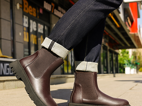 BRUNO MARC Men\'s Brown Leather Chelsea Boots size 12 Bruno Marc Men main image 2