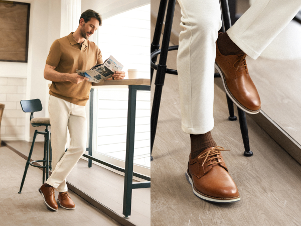 Men's Plain Toe Oxford Dress Sneakers-Bruno Marc