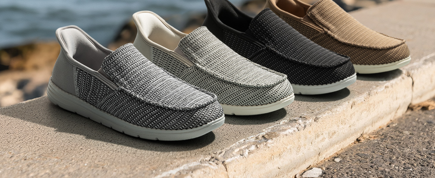 BLACK Men’s Casual Breathable Slip-On Loafers | Lightweight Comfort Shoes