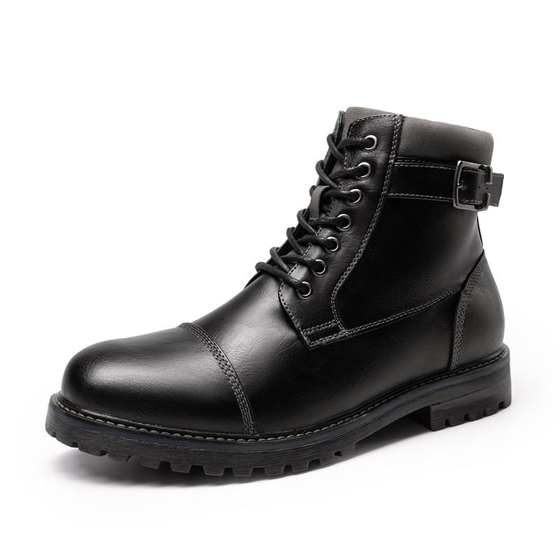 Bruno Marc Black Lace-Up Ankle Boot with Rubber Sole Padded Ankle Padding Sz 9.5 Amazon.com | Bruno Marc Men main image 3