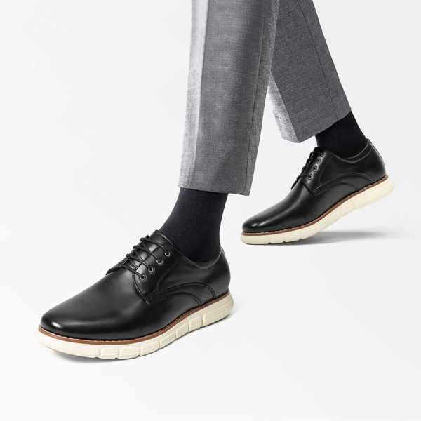 Black shoes grey pants best sale