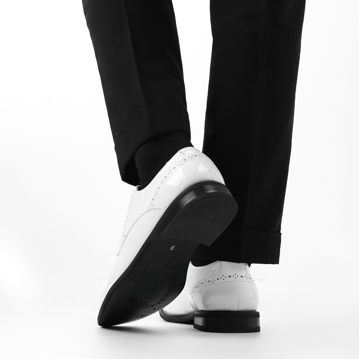 Black suit white shoes best sale