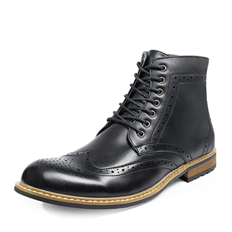 Men s Leather Wingtip Boots Classic Wingtip Boots Bruno Marc