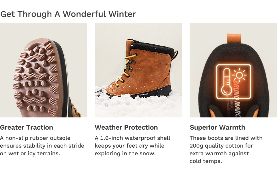 Men s Waterproof Insulated Fur Snow Boots Bruno Marc
