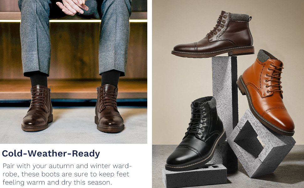 Men's Dress Ankle Boots | Oxford Boots-Bruno Marc