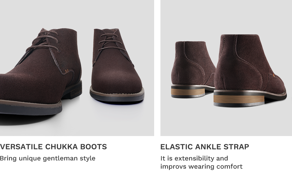 Bruno Marc Mens Chukka Boots Urban-01‎ Lace Up Suede Brown Size 8.5 Casual Bruno Marc Mens Urban 01 Dark Brown Suede Leather Lace  main image 4