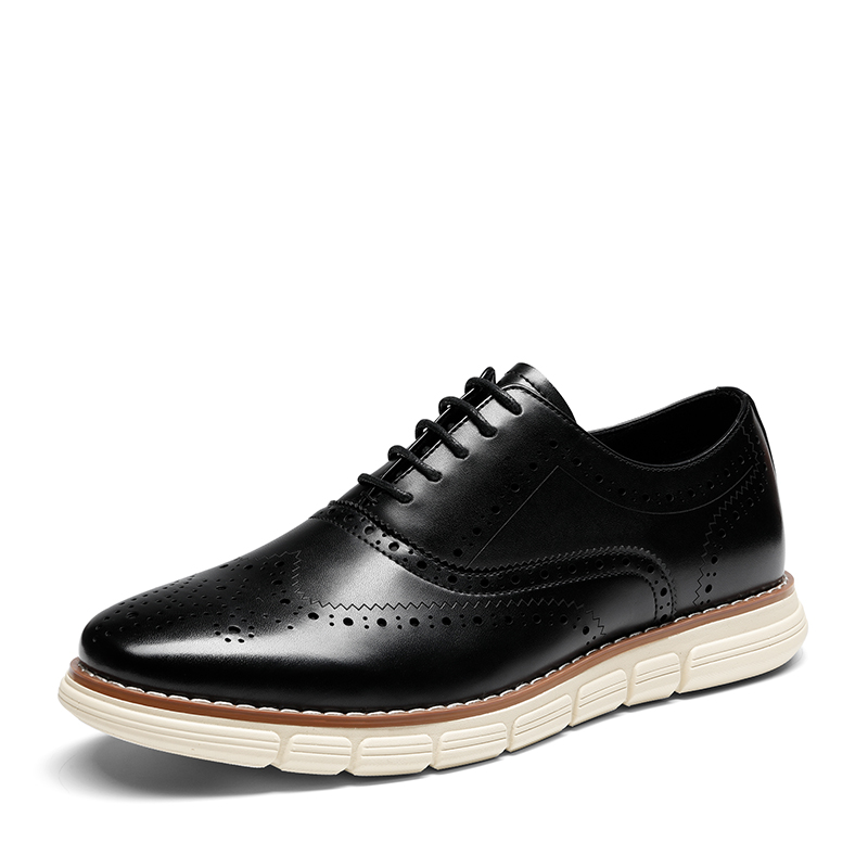 Men s Black And White Dress Shoes Bruno Marc
