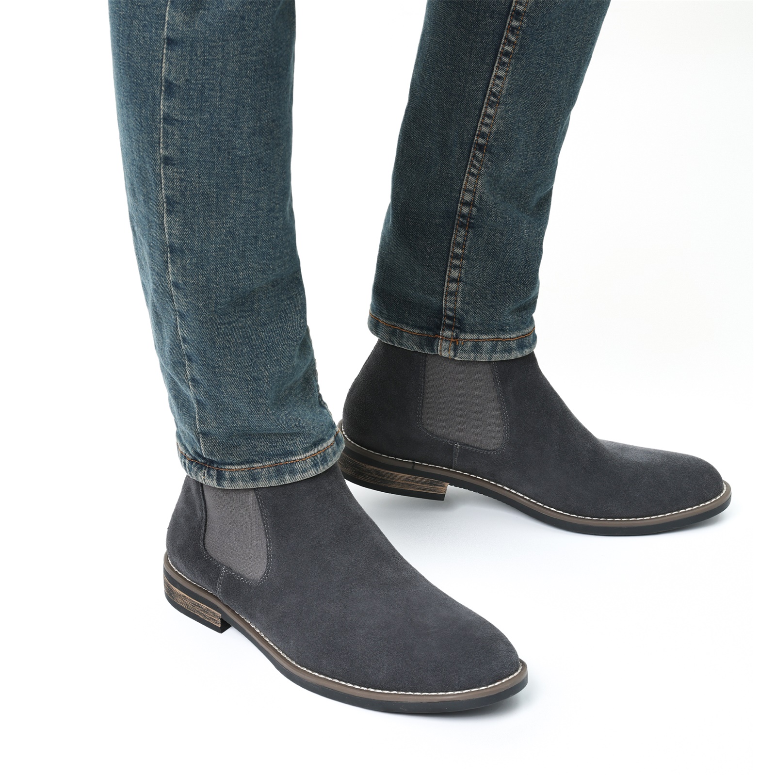 BRUNO MARC Gray Suede Boots Men main image 3