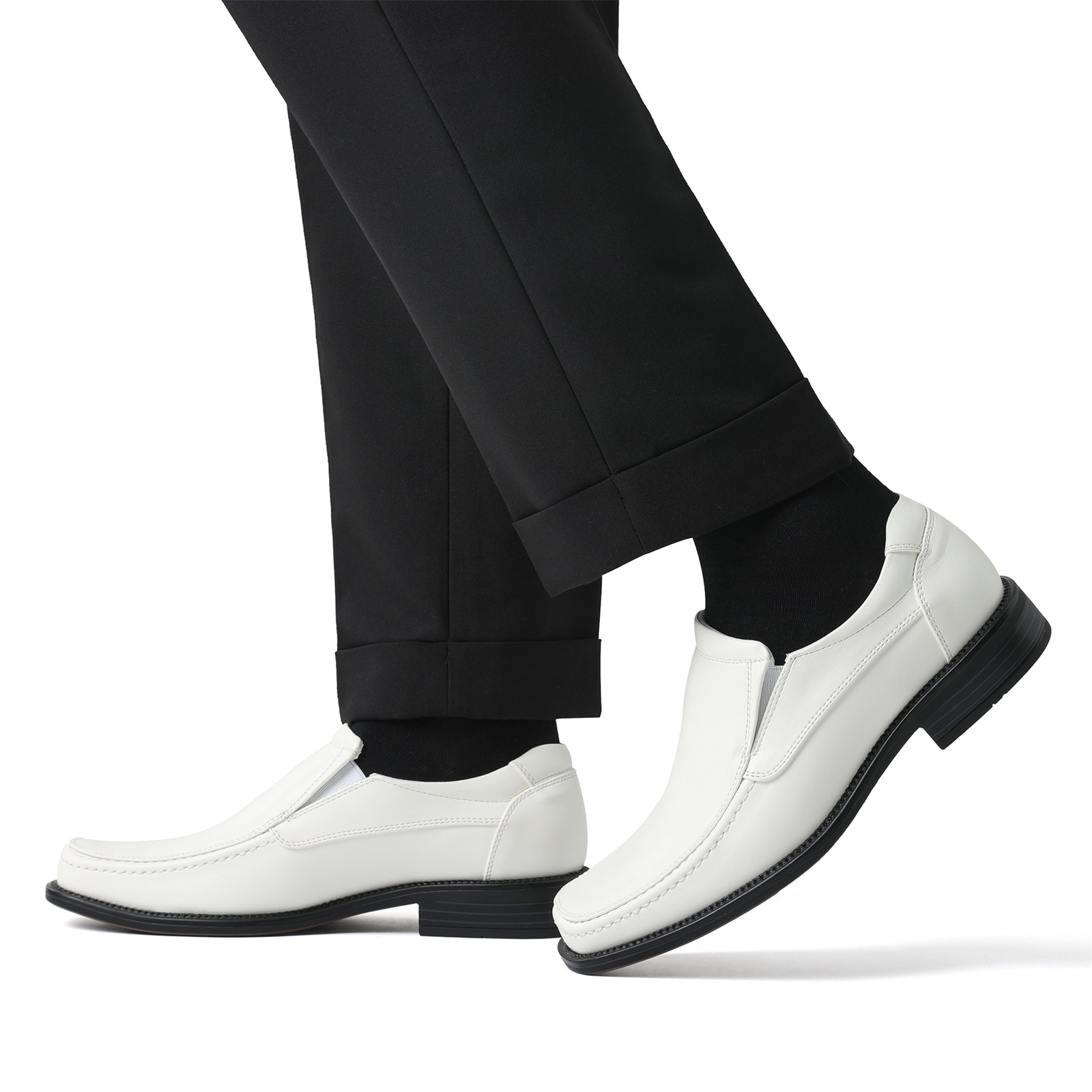 Mens white slip on dress shoes hot sale