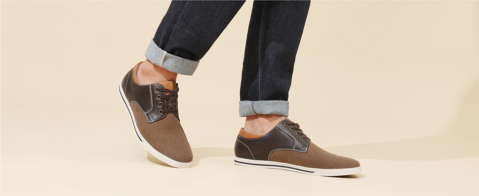 Men's Casual Oxford Sneakers | Breathable Lace-Up Shoes with