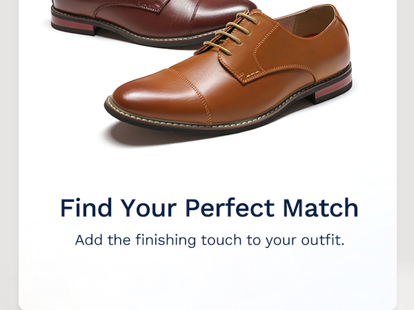 Bruno Marc PRINCEWIDE-6 Mens Dress Shoes Size 14W Brown Cap Toe Oxford Wide Men main image 3