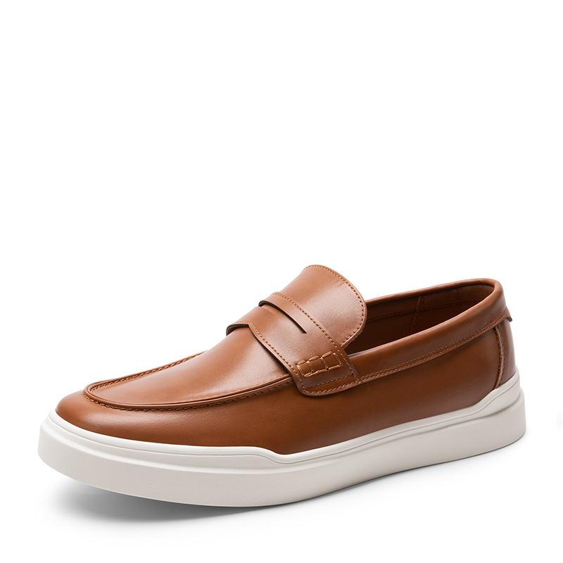 Mens Base London Bruno Penny Loafers In Navy