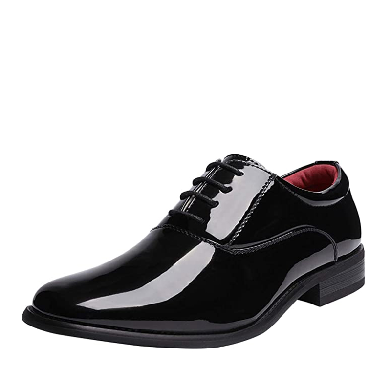 Men s Black Tie Oxford Dress Shoes Bruno Marc