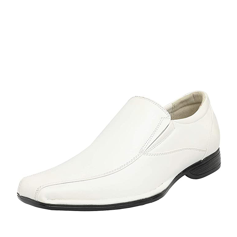 Men s Square Toe Leather Dress Loafers Bruno Marc