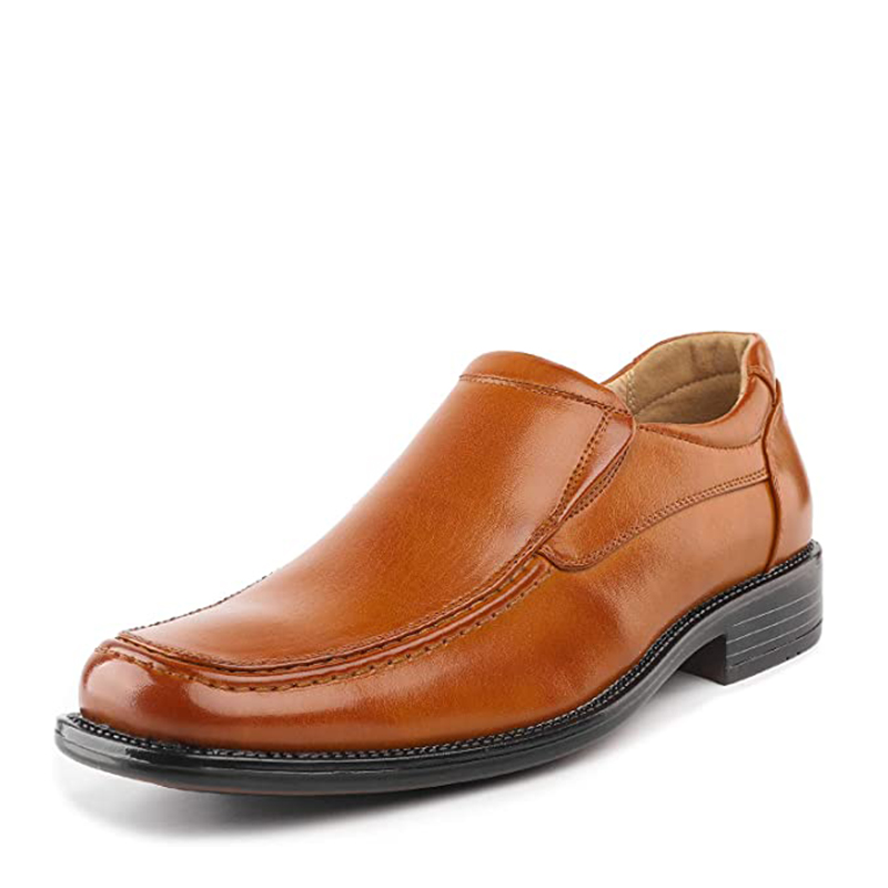 Men s Square Toe Leather Dress Loafer Shoes Bruno Marc