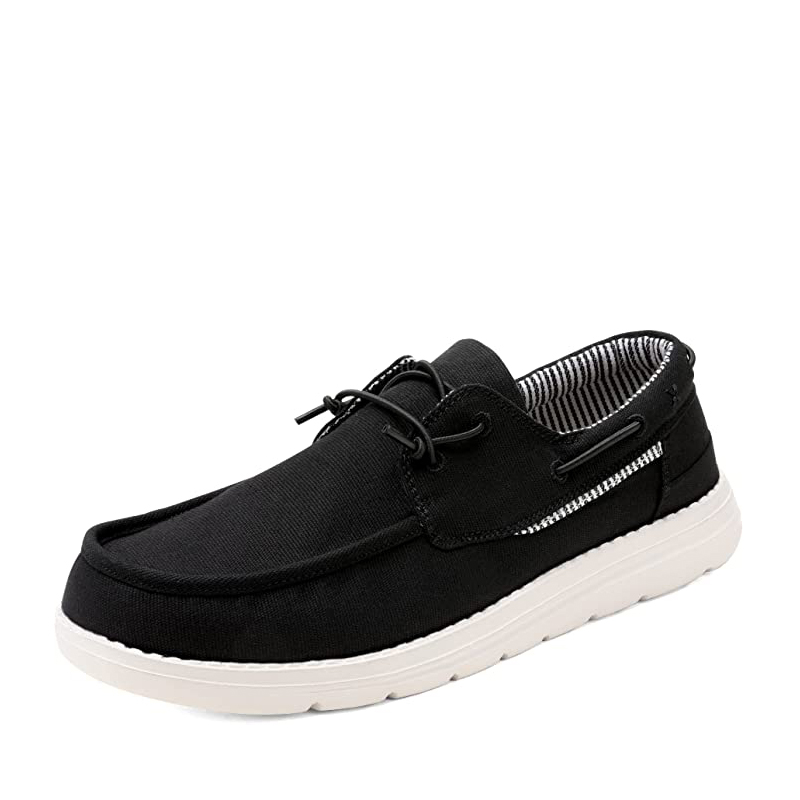 Black canvas loafers sales