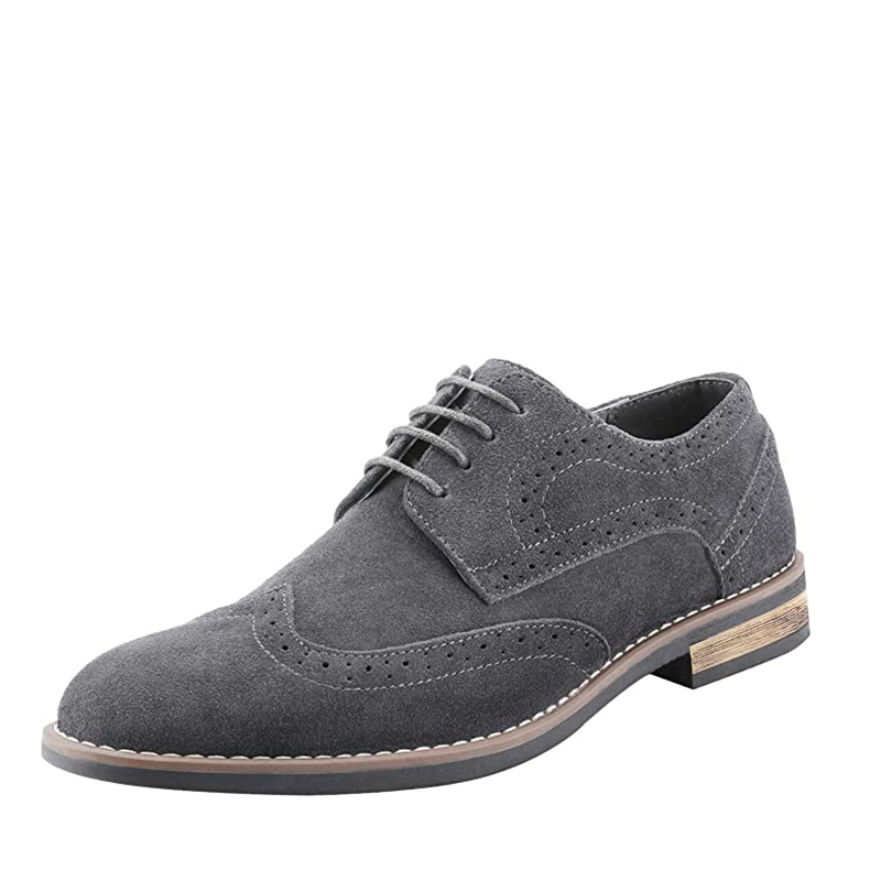 Men s Suede Wingtip Oxford Shoes Bruno Marc