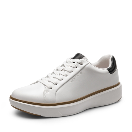 Men s White Leather Shoes Bruno Marc