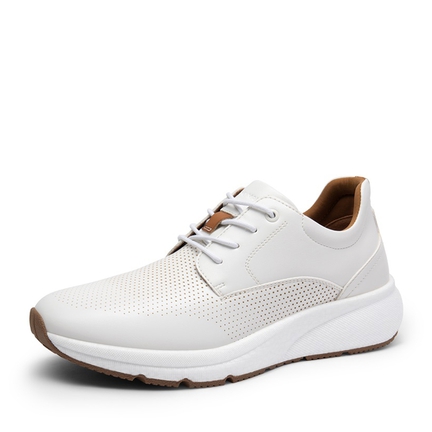 Men's White Leather Shoes-Bruno Marc