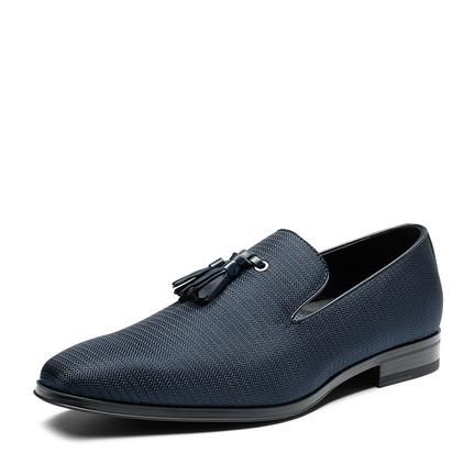 Mens navy blue slip on dress shoes hotsell