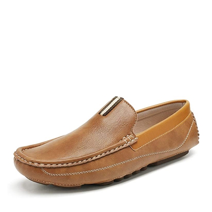 Leather casual slip on shoes hot sale