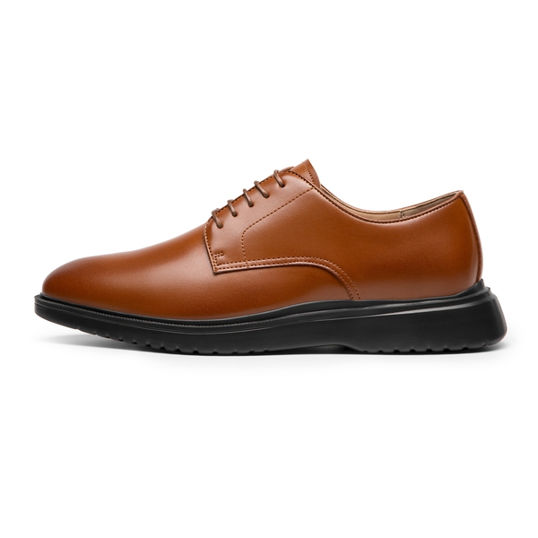 [MaxFlex Ease Polish] Men's Plain-Toe Lightweight Oxford Shoes - BROWN - 2