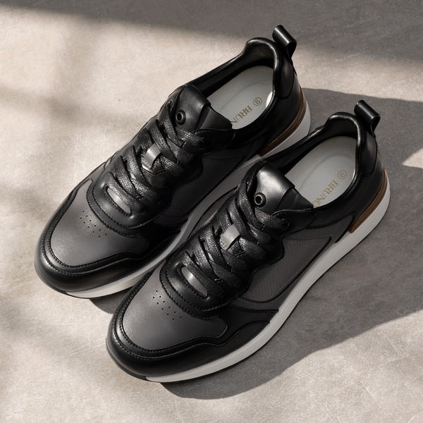 Men's Cushioned Fashion Sneakers - GREY/BLACK - 7