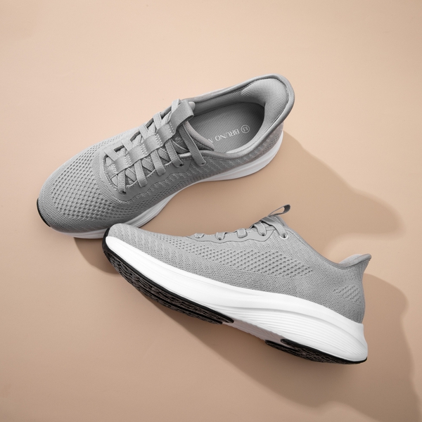 Men's Cushioned Mesh Walking Sneakers - GREY - 8