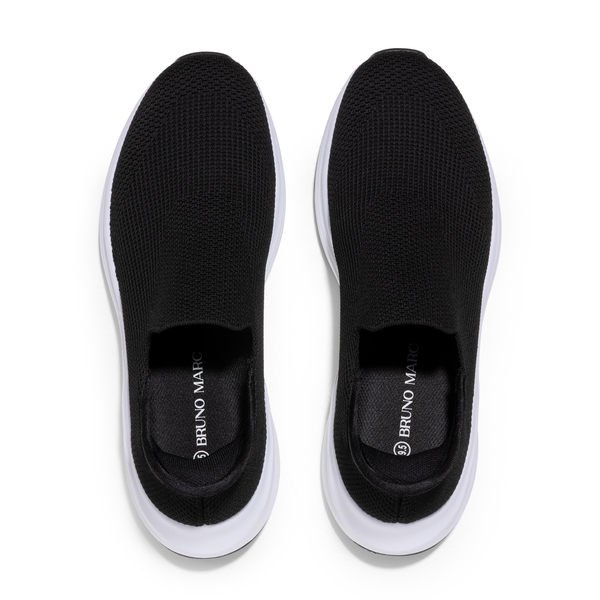 Men's Comfortable Slip-On Walking Sneakers - BLACK - 3