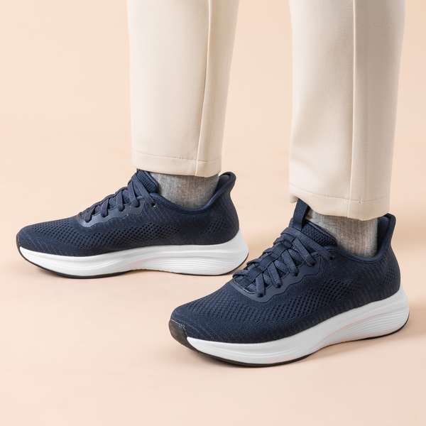 Men's Cushioned Mesh Walking Sneakers - NAVY - 5