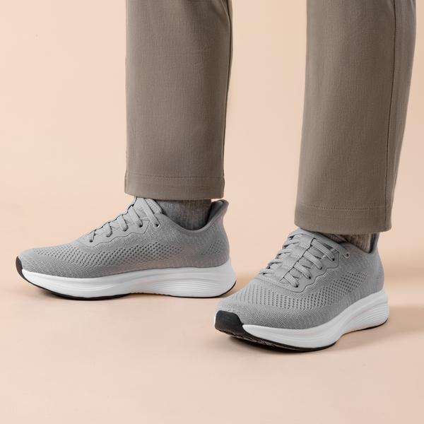 Men's Cushioned Mesh Walking Sneakers - GREY - 5