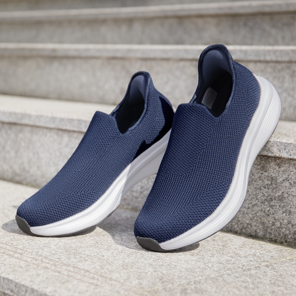 Men's Comfortable Slip-On Walking Sneakers - BLUE - 8