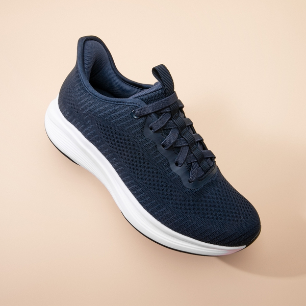Men's Cushioned Mesh Walking Sneakers - NAVY - 8