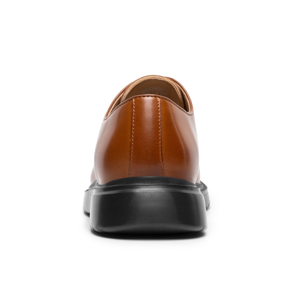 [MaxFlex Ease Polish] Men's Plain-Toe Lightweight Oxford Shoes - BROWN - 5