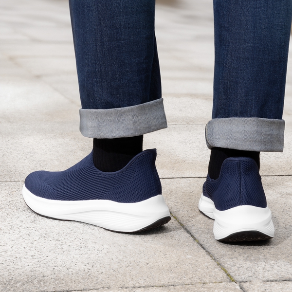 Men's Comfortable Slip-On Walking Sneakers - BLUE - 7