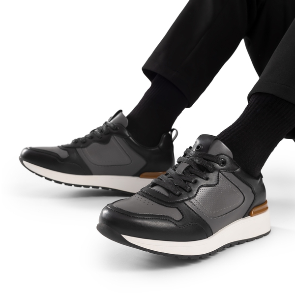 Men's Cushioned Fashion Sneakers - GREY/BLACK - 6