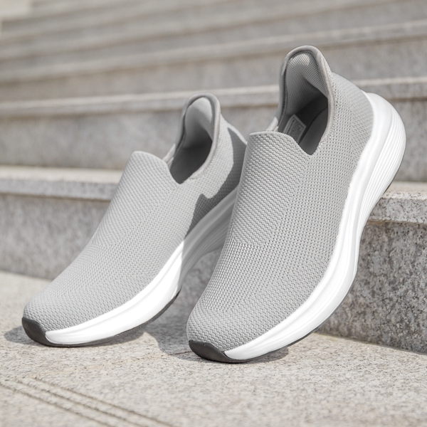 Men's Comfortable Slip-On Walking Sneakers - GREY - 7
