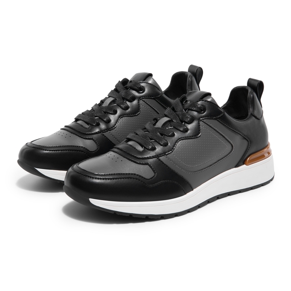 Men's Cushioned Fashion Sneakers - GREY/BLACK - 2