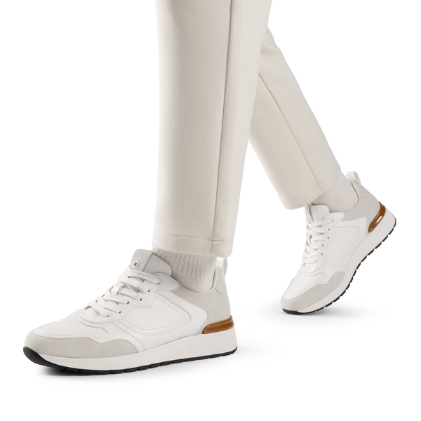 Men's Cushioned Fashion Sneakers - WHITE - 5