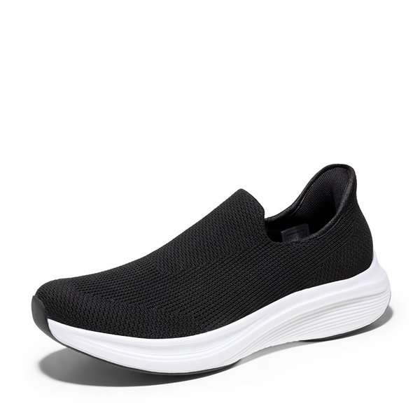 Men's Comfortable Slip-On Walking Sneakers - BLACK -  0