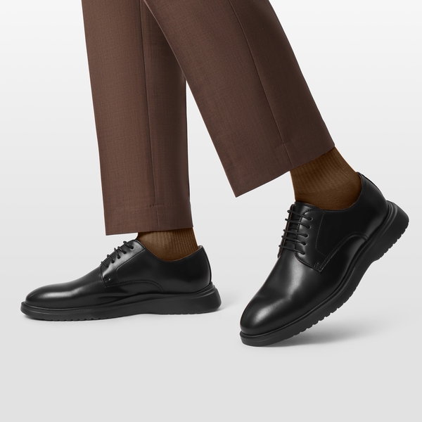 [MaxFlex Ease Polish] Men's Plain-Toe Lightweight Oxford Shoes - BLACK - 7