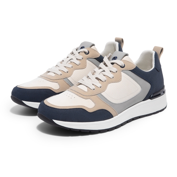 Men's Cushioned Fashion Sneakers - WHEAT/ DARK BLUE - 2