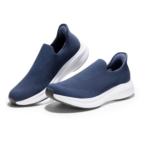 Men's Comfortable Slip-On Walking Sneakers - BLUE - 5