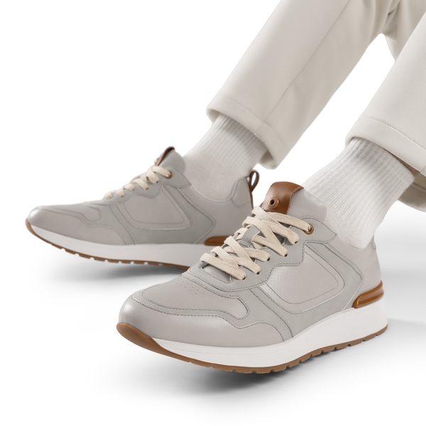 Men's Comfort Lace-Up Cushioned Sneakers - GREY - 6