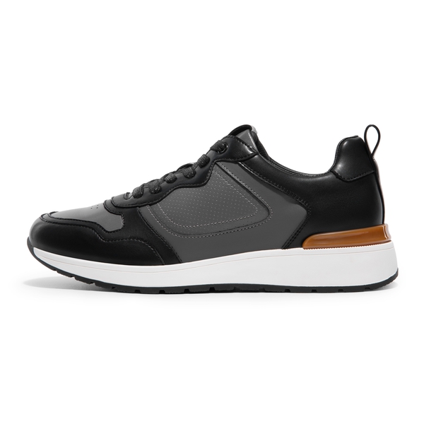 Men's Cushioned Fashion Sneakers - GREY/BLACK - 1