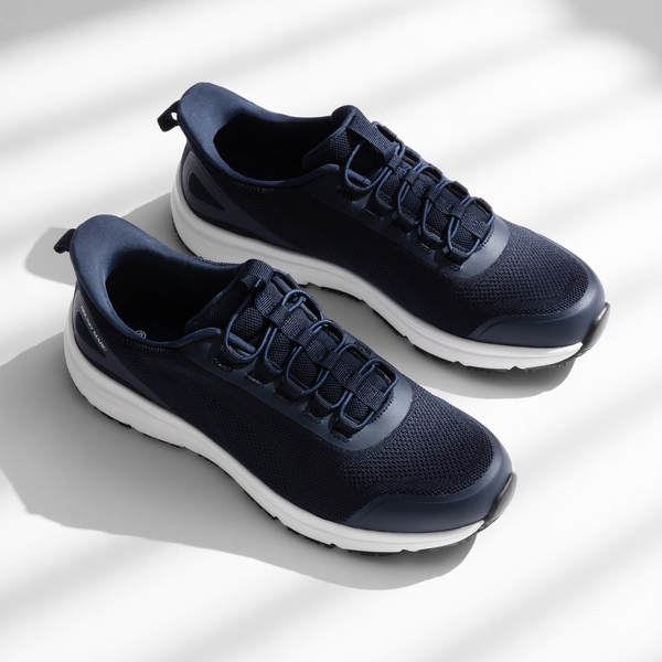 Men's Comfortable Mesh Work Sneakers - DARK BLUE - 7