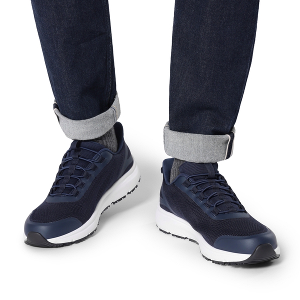 Men's Comfortable Mesh Work Sneakers - DARK BLUE - 5